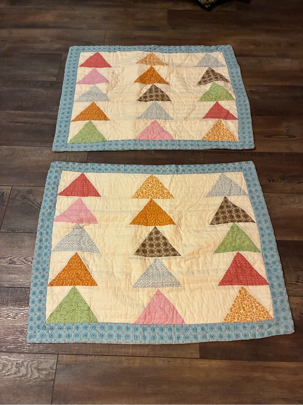 Like New Pem America Triangle or Flying Geese Brand Set of Pillow Shams